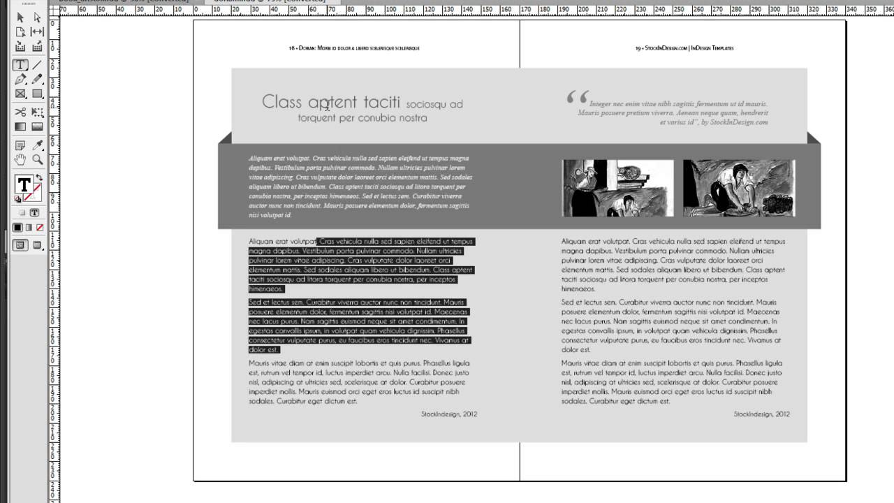 Adobe indesign book layout templates